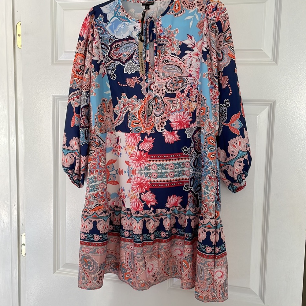 Coco + Carmen NWT Sumter ruffled tunic dress 3/4 sleeves